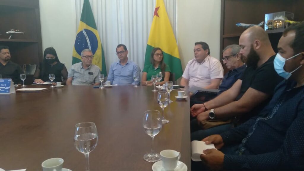 Sindicato dos Produtores Rurais de Xapuri durante reunião de articulação com Gabinete Civil do governo do Estado, Secretaria de Produção e demais órgãos parceiros na realização da primeira edição da Xapuri rural show. Foto: cedida