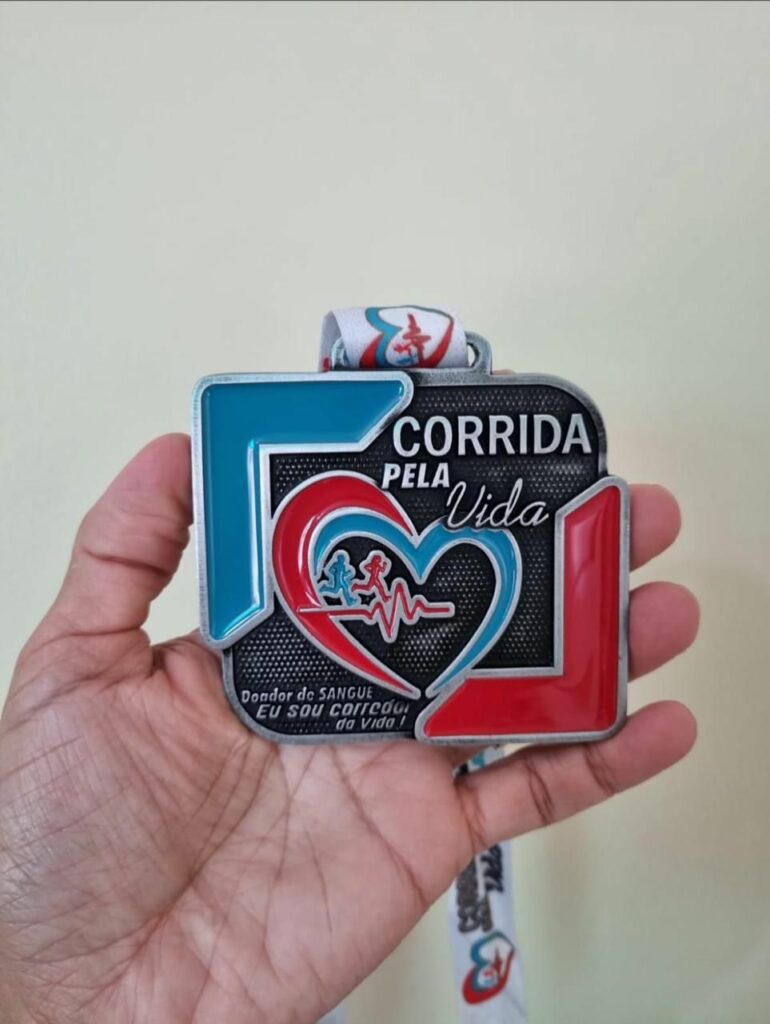 Medalha da corrida pela Vida. Foto: Hemoacre