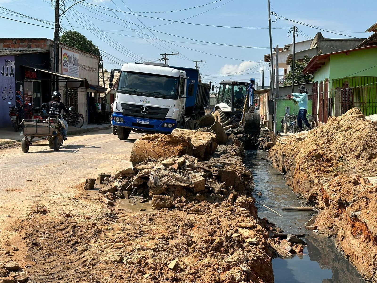 Deracre E Prefeitura De Tarauac Executam Drenagem Na Rua Capit O