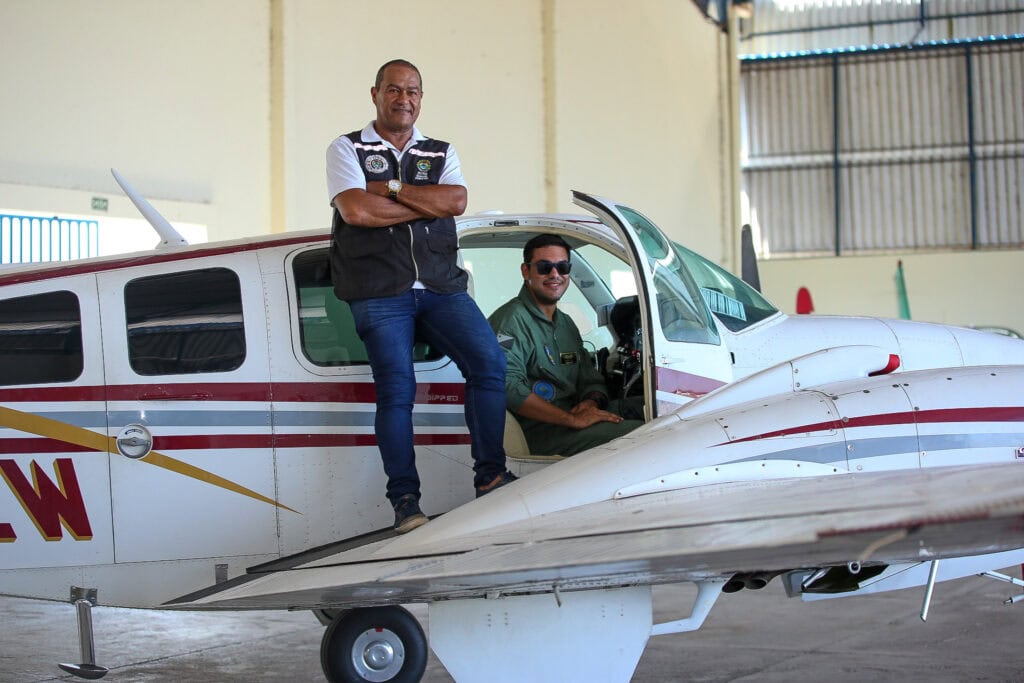 Pai e filho realizam sonho de voar juntos na quinta-feira,10. Foto: Dhárcules Pinheiro/Ascom Sejusp