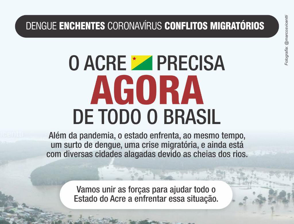 Situação emergencial do Acre inicia campanha nacional de solidariedade