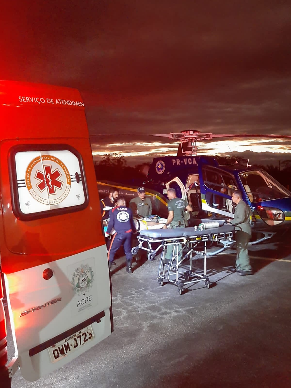 Helicóptero do Estado auxilia no resgate de paciente no interior