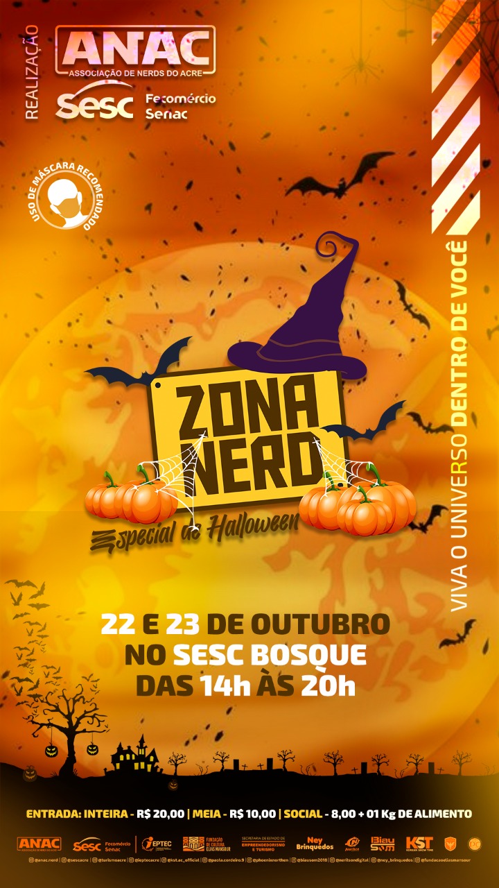 Cultura apoia evento Zona Nerd Especial de Halloween