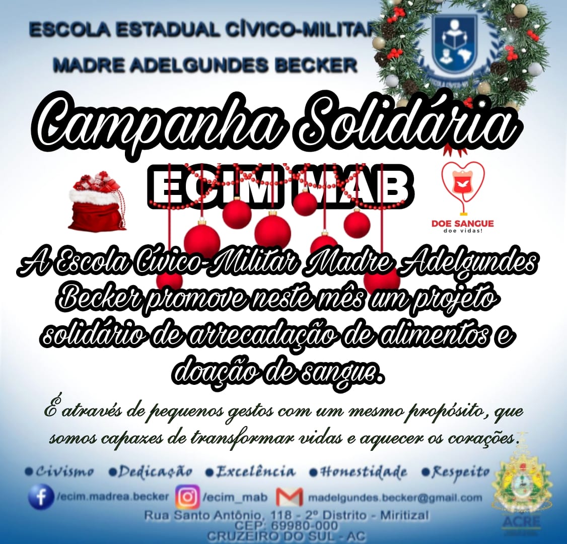 Escola cívico-militar do Juruá realiza ação solidária de Natal