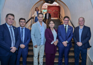 Encontro ocorreu nesta terça-feira, 19, em Nova York, onde o gestor acreano participa da Semana do Clima na cidade. Foto: Diego Gurgel/Secom.