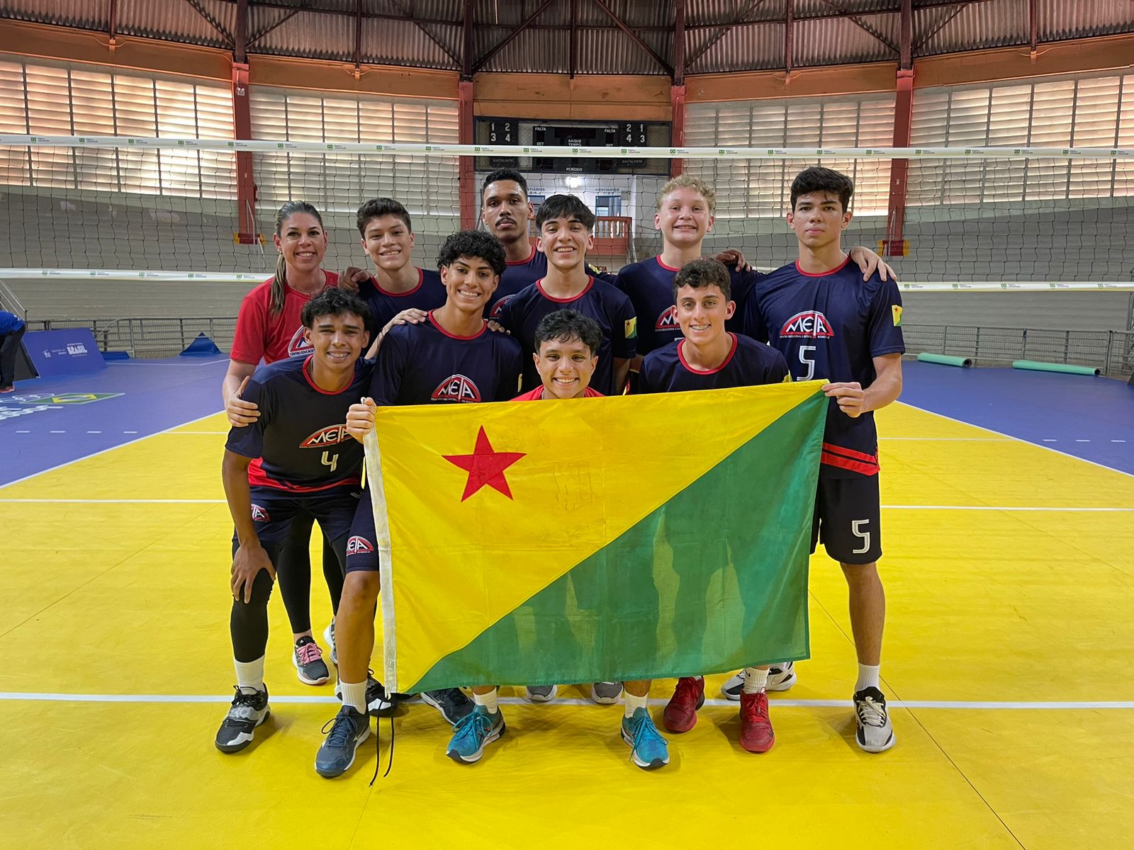 Equipe masculina de vôlei do Acre estreia com vitória nos Jogos da Juventude