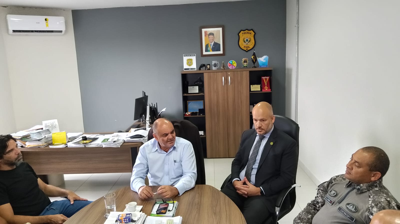 Delegado-Geral e Polícia Judiciária da Força Nacional dialogam sobre o fortalecimento da Delegacia de Homicídios no Acre