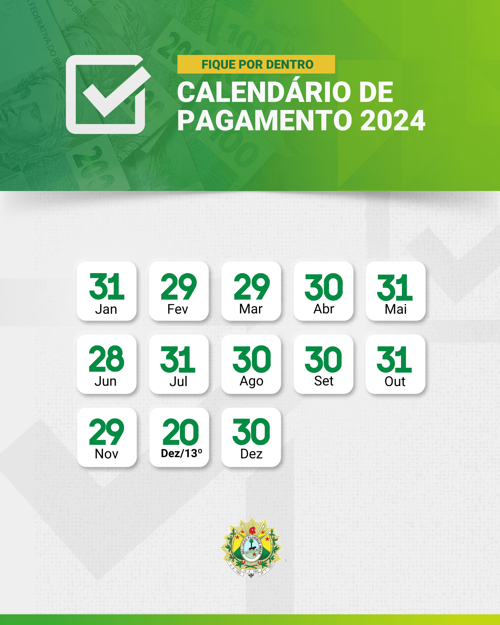 Governo anuncia calendário anual de pagamento dos servidores para 2024