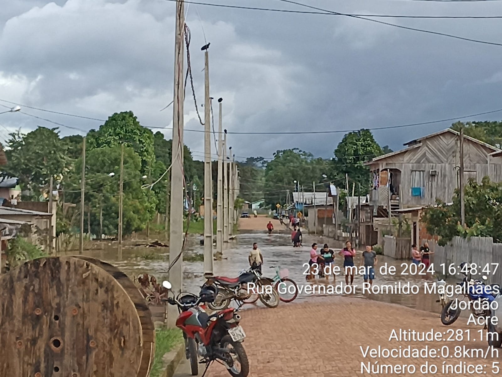 Enchente afetou 4 bairros do município. Foto:cedida