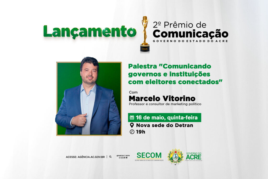 Marcelo Vitorino ministra palestra durante lançamento do 2° Prêmio de Comunicação do Estado