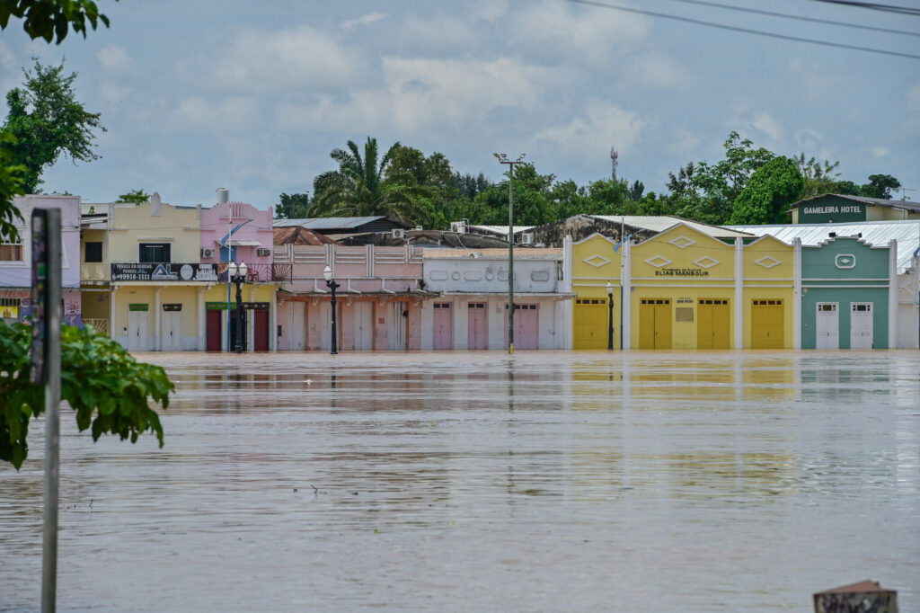 Parte da região central de Rio Branco submersa em meados de março. Foto: Diego Gurgel/Secom