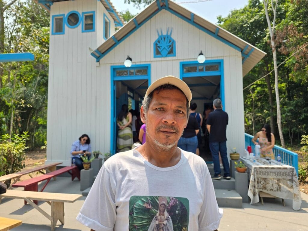 Raimundo Alves da Silva trabalhou nas obras de revitalização e ficou feliz com o resultado final. Foto: Alex Machado/FEM