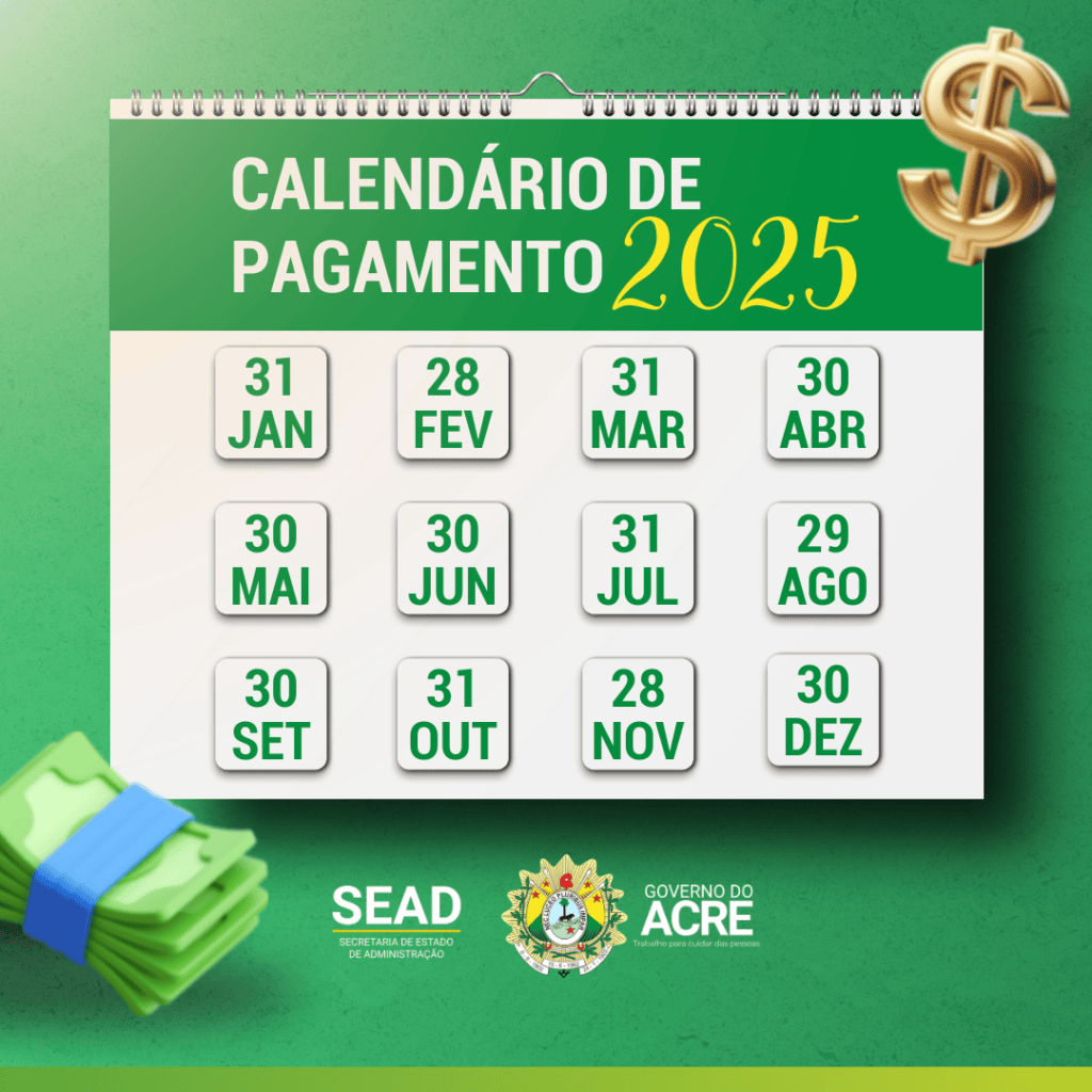 Governo divulga calendário de pagamento dos servidores estaduais para 2025; veja datas