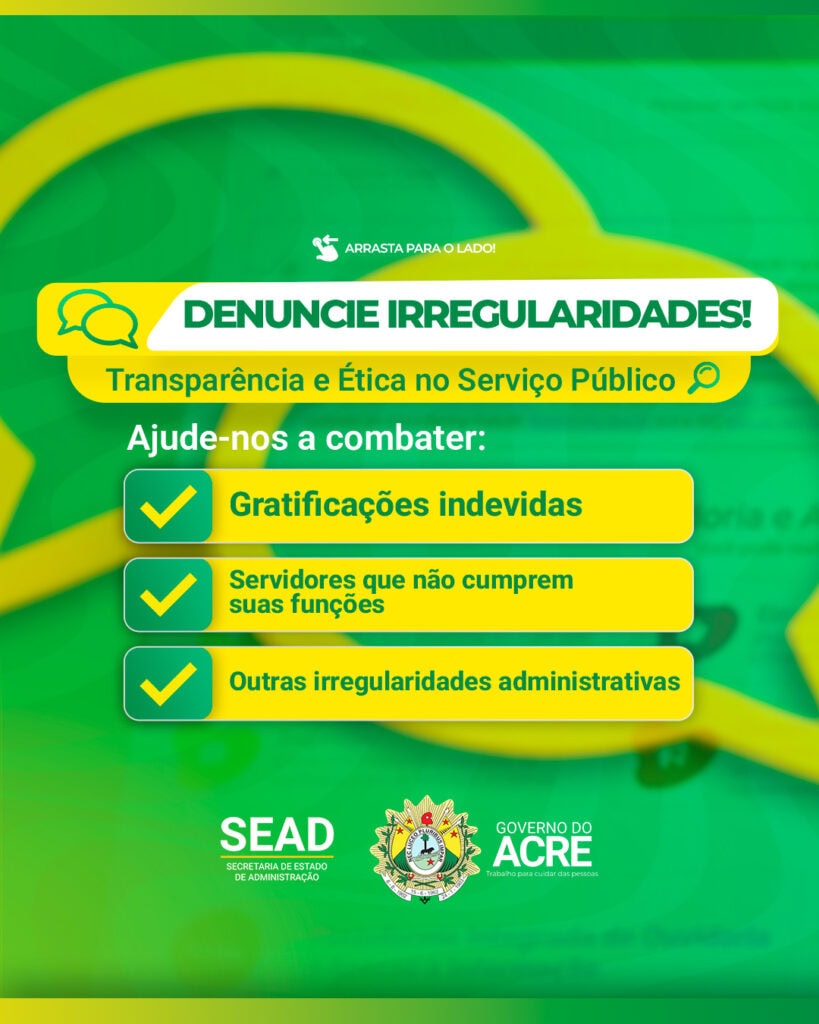 Campanha Denuncie Irregularidades. Imagem: card de divulgação