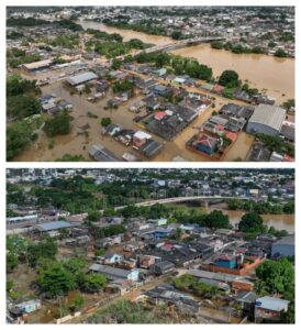 Tendência de subida do nível do Rio Acre aqui em Rio Branco indica possibilidade de cota de alerta de sábado para domingo. Foto: Pedro Devani/Secom