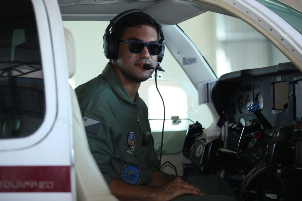 Felipe Oliveira é comandante do Asa Fixa. Foto: Dharcules Pinheiro/Sejusp