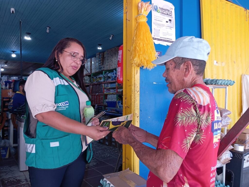 As ações educativas aconteceram nas áreas comerciais de Rio Branco e Tarauacá. Foto: cedida