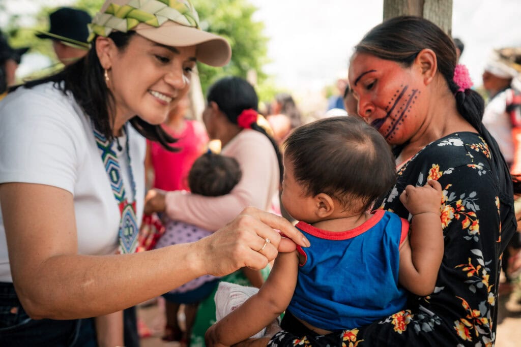 Vice-governadora prestigiou celebração em aldeia. Foto: Ingrid Kelly/Secom