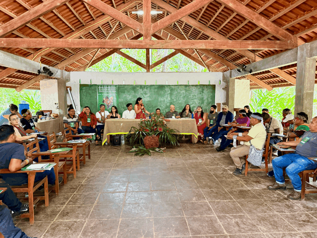 Governo federal, em parceria com governo do Acre, realizam oficina sobre governança e reforçam protagonismo indígena na gestão territorial. Foto: Pedro Henrique Alves/Sepi