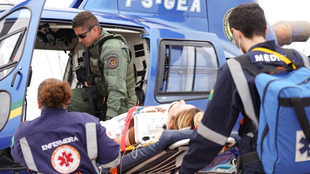 Simulação de resgate aeromédico. Foto: Samuel Moura/Secom