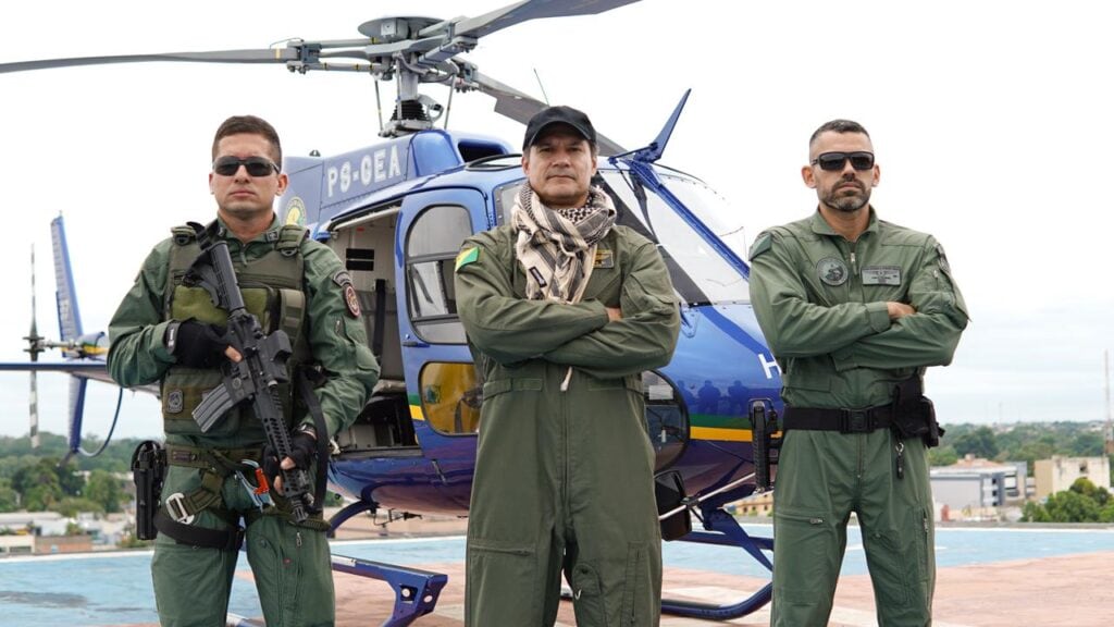 Equipe do Ciopaer que participou da simulação de salvamento. Foto: Samuel Moura/Secom