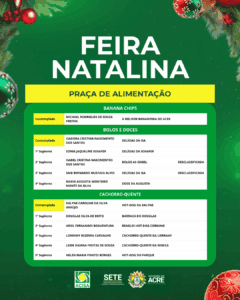 Lista de empreendedores selecionados para Feira e Vila Natalina em Rio Branco é divulgada; veja nomes 2 Lista de empreendedores selecionados para Feira e Vila Natalina em Rio Branco é divulgada; veja nomes
