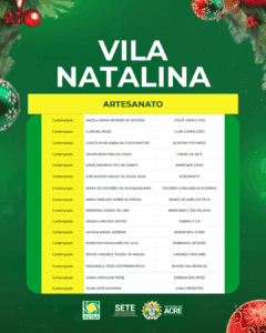 Lista de empreendedores selecionados para Feira e Vila Natalina em Rio Branco é divulgada; veja nomes 15 Lista de empreendedores selecionados para Feira e Vila Natalina em Rio Branco é divulgada; veja nomes