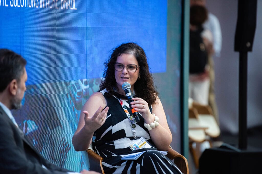 Evento foi moderado pela diretora de Políticas Públicas do Ipam, Gabriela Savian, e reforçou a importância da cooperação entre governos. Foto: Consórcio da Amazônia Legal