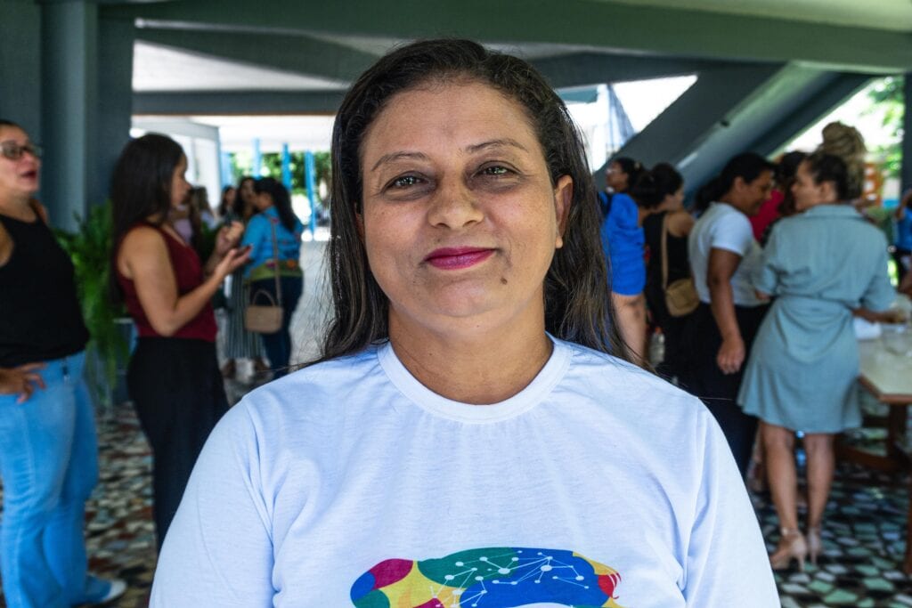 Maria Nazaré: “Como mãe, aprendo todos os dias e procuro ajudar outras mulheres nessa caminhada. Sou imensamente grata por este momento”. Foto: Diego Silva/ Secom