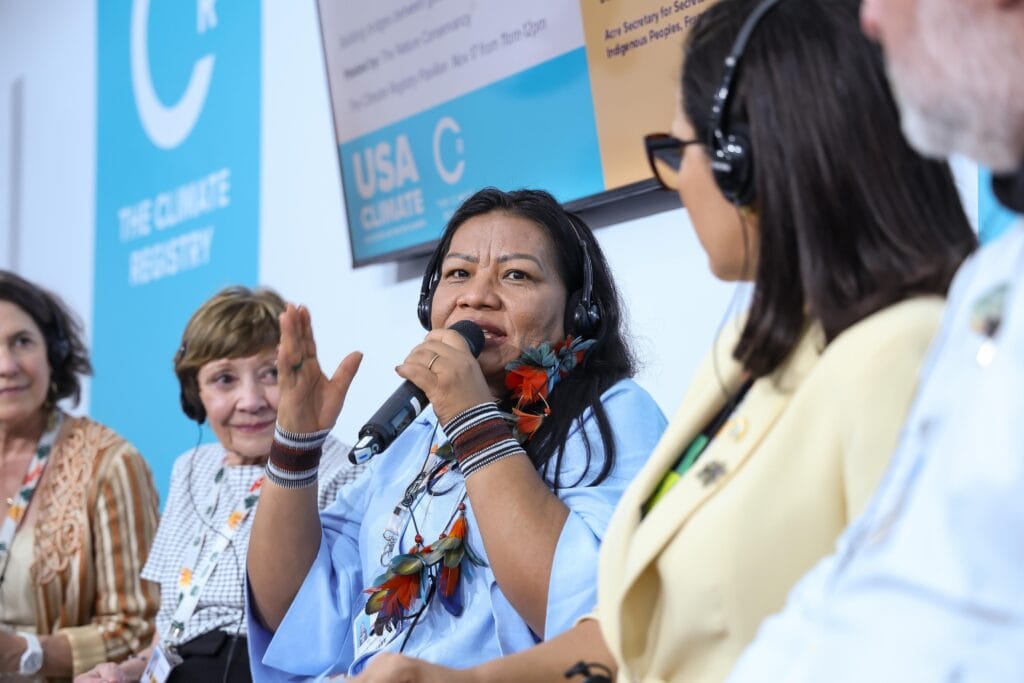 Secretária dos Povos Indígenas, Francisca Arara, falou sobre a importância dos financiamentos para os povos. Foto: Pedro Devani/Secom