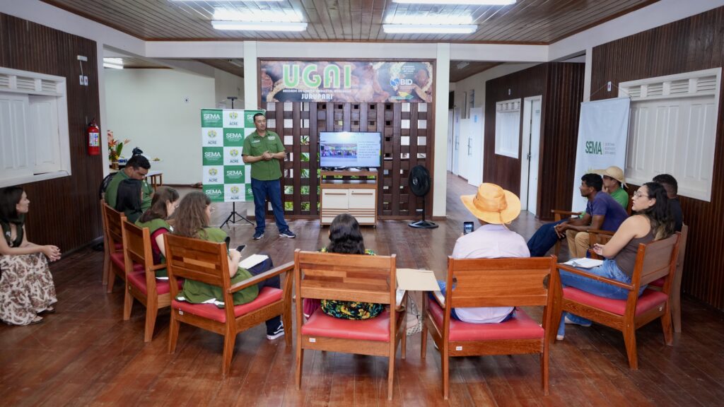 Reunião foi realizada na Unidade de Gestão Ambiental Integrada (Ugai) do Jurupari, localizada no km 53 da BR-364, entre os municípios de Manoel Urbano e Feijó. Foto: Uêslei Araújo/Sema