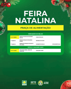 Lista de empreendedores selecionados para Feira e Vila Natalina em Rio Branco é divulgada; veja nomes 9 Lista de empreendedores selecionados para Feira e Vila Natalina em Rio Branco é divulgada; veja nomes