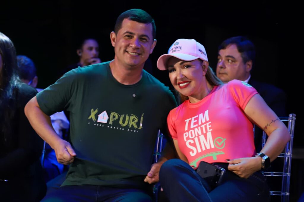 Prefeito da cidade, Maxsuel Maia, fala do simbolismo da ponte e prevê um novo tempo para Xapuri. Foto: Dhárcules Pinheiro/Secom