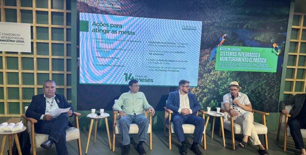 Painel abordou os sistemas integrados e monitoramento climático nas cadeias produtivas amazônicas. Foto: cedida