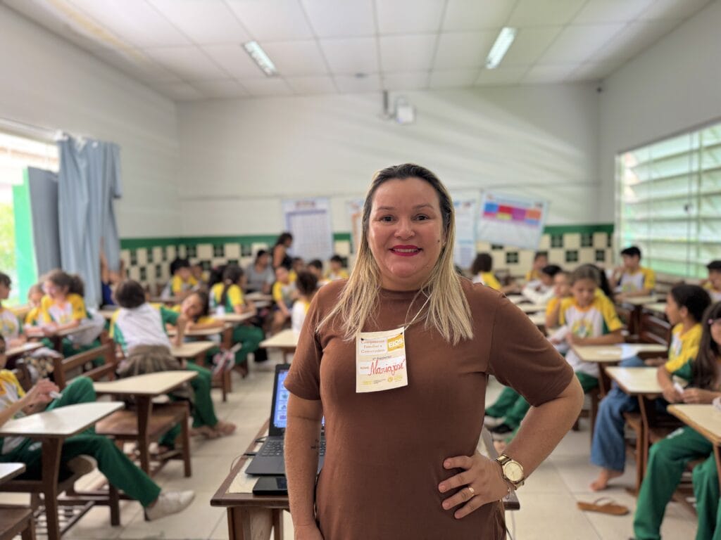 Professora diz que alunos indentificam sentimentos que o colega está sentindo durante dinâmica. Foto: Carolina Torres/Secom