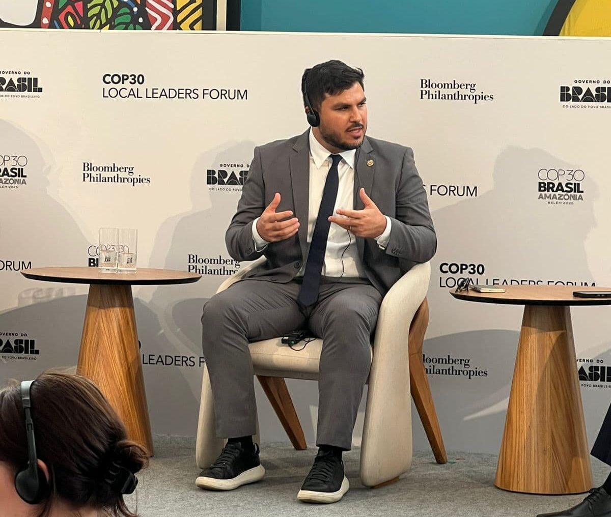 Secretário de Meio Ambiente, Leonardo Carvalho, destacou as ações do Acre voltadas à redução do desmatamento e das emissões de gases de efeito estufa. Foto: cedida