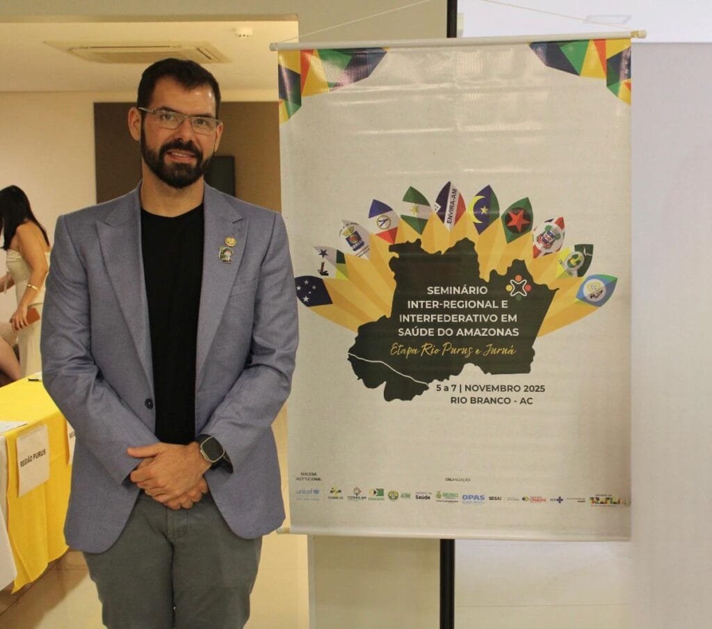 Secretário de Estado de Saúde do Acre, Pedro Pascoal, destacou a importância do diálogo entre os estados da Amazônia Ocidental. Foto: Tiago Araújo/Sesacre