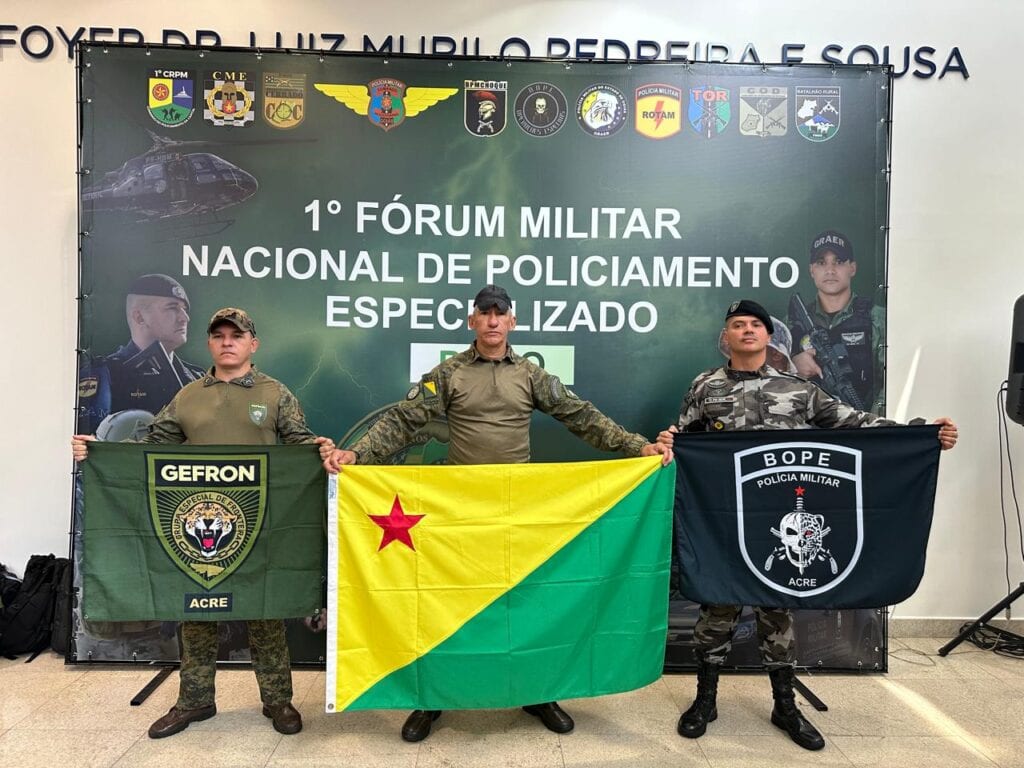 Representantes do Gefron e do Bope participaram do 1º Fórum Militar Nacional de Policiamento Especializado. Foto: cedida