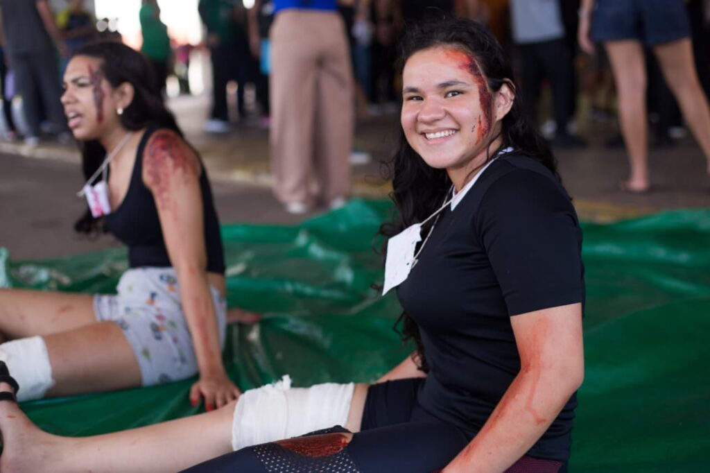 Estudante Graziela Paiva chamou atenção pela sua atuação no simulado. Foto: Dhárcules Pinheiro/Secom