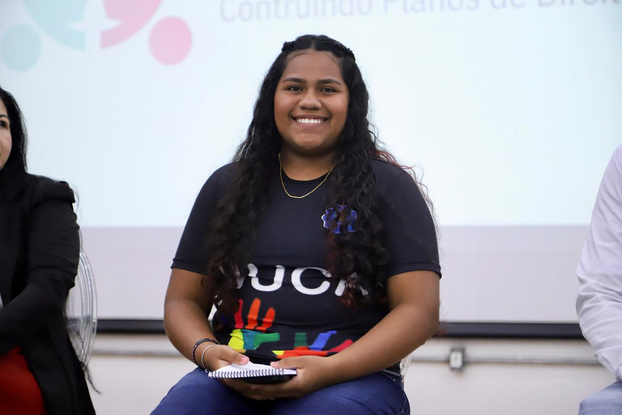 Adolescente, Tamires Gonçalves, também participou do evento. Foto: Alice Leão