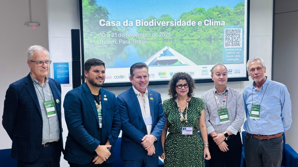 Painelistas ressaltaram a importância de alinhar o comércio internacional de commodities agrícolas com soluções climáticas baseadas na conservação das florestas Foto: Ana Thaís Cordeiro/Sema