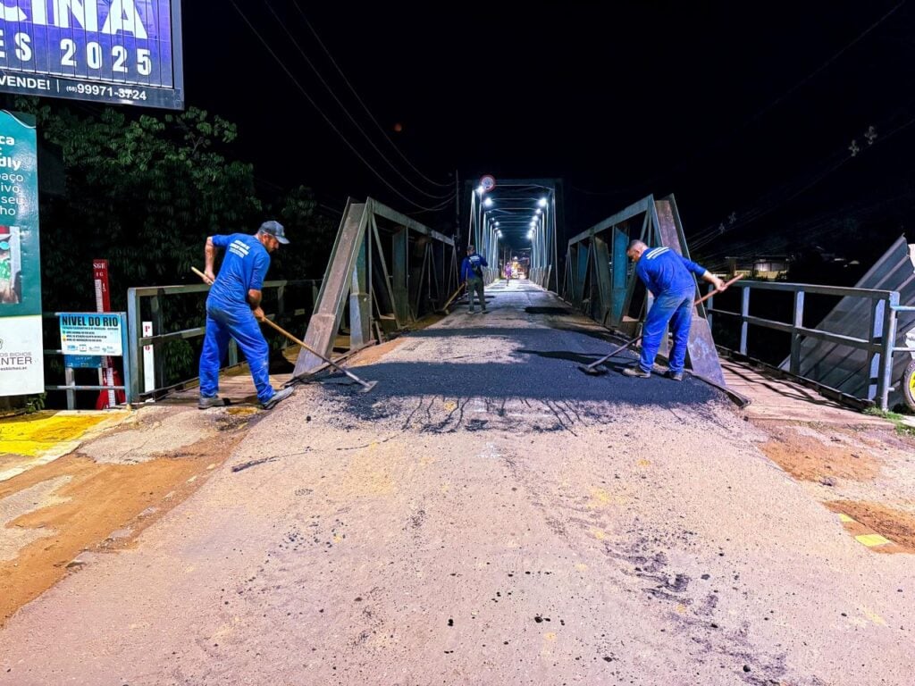 Trabalhos de recuperação garantem mais segurança à Ponte José Augusto de Araújo. Foto: Werick Abreu/Secom Brasileia