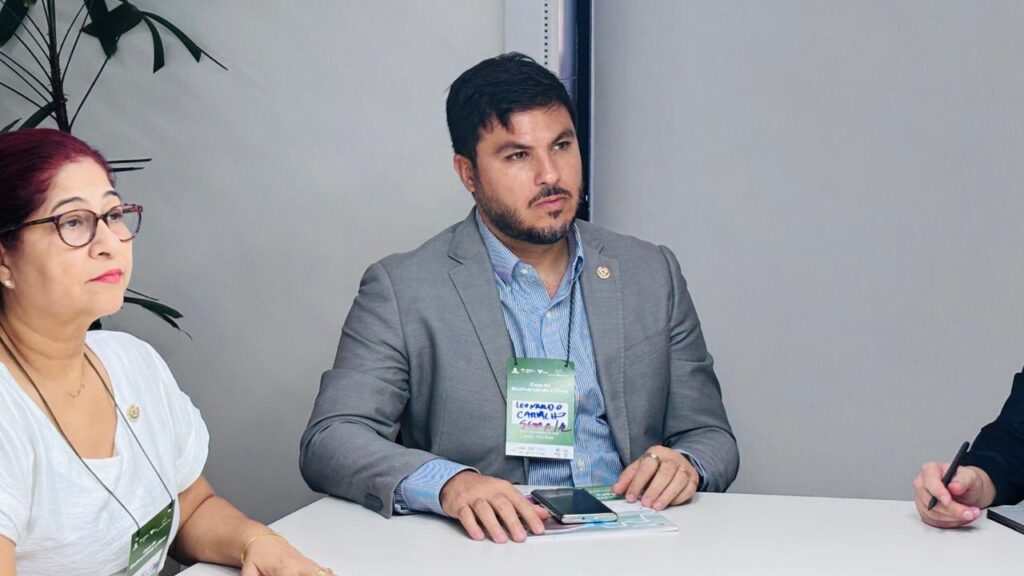 Secretário de Meio Ambiente, Leonardo Carvalho, destacou que o Acre avança na modernização da gestão ambiental com possível parceria com a Microsoft. Foto: Ana Thaís Cordeiro/Sema