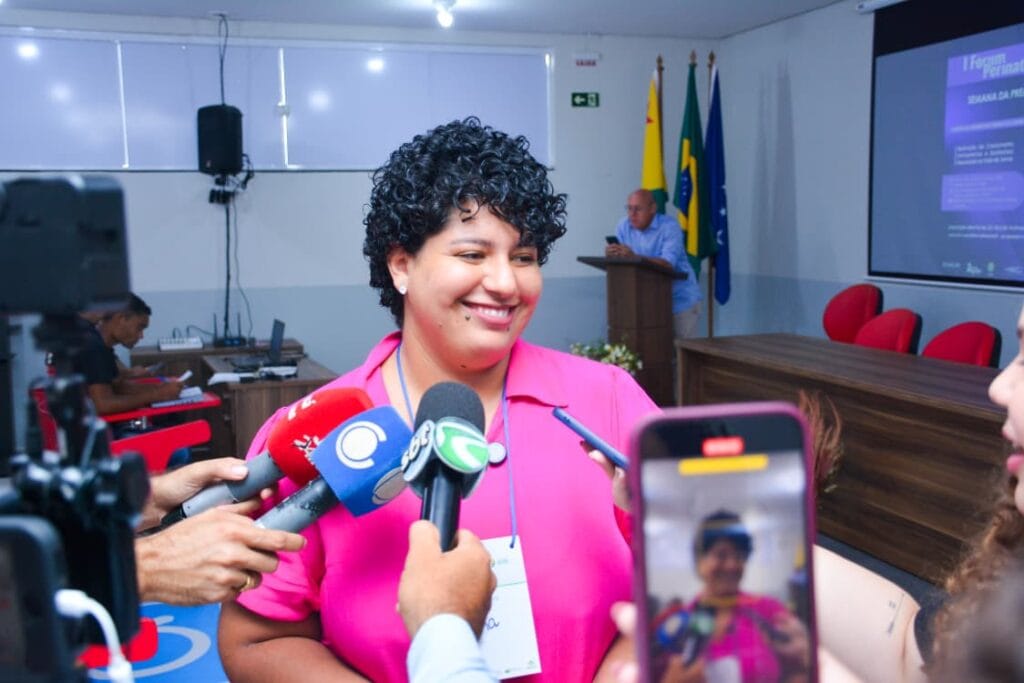 Yana Melo compartilhou seu testemunho. Foto: Marcos Santos/Secom