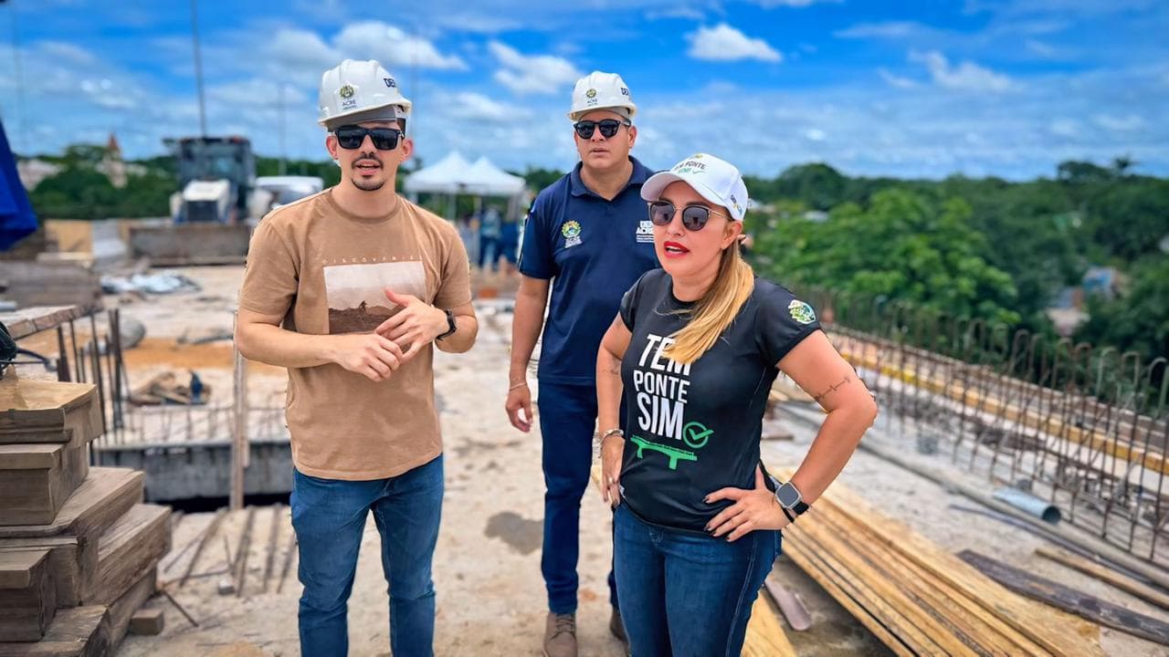 Deracre detalha avanços da Ponte da Sibéria em inspeção acompanhada pelo MPAC. Foto: Thauã Conde/Deracre