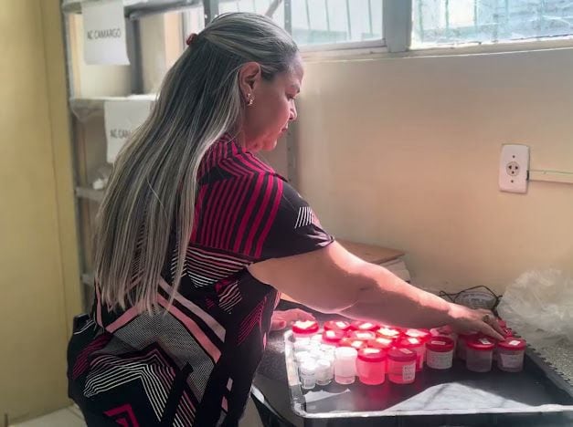 Conceição Leite é responsável técnica pelo laboratório de análises patológicas da Fundhacre. Foto: Gleisson Luz/Fundhacre