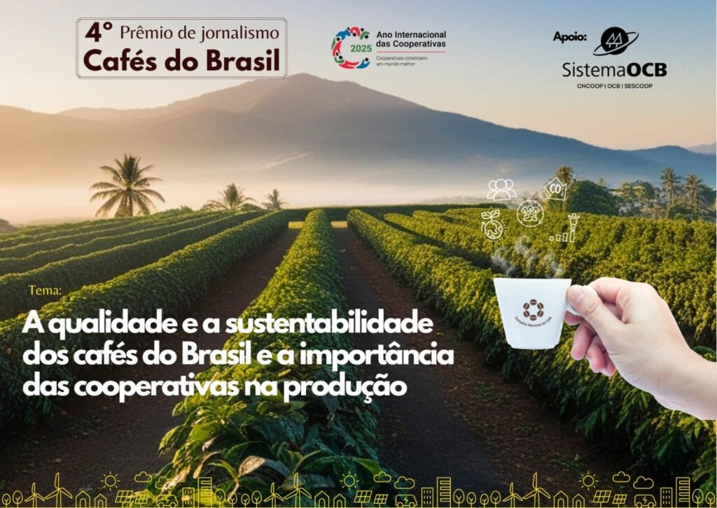 Prêmio de Jornalismo Cafés do Brasil é promovido pelo Conselho Nacional do Café (CNC). Imagem: divulgação