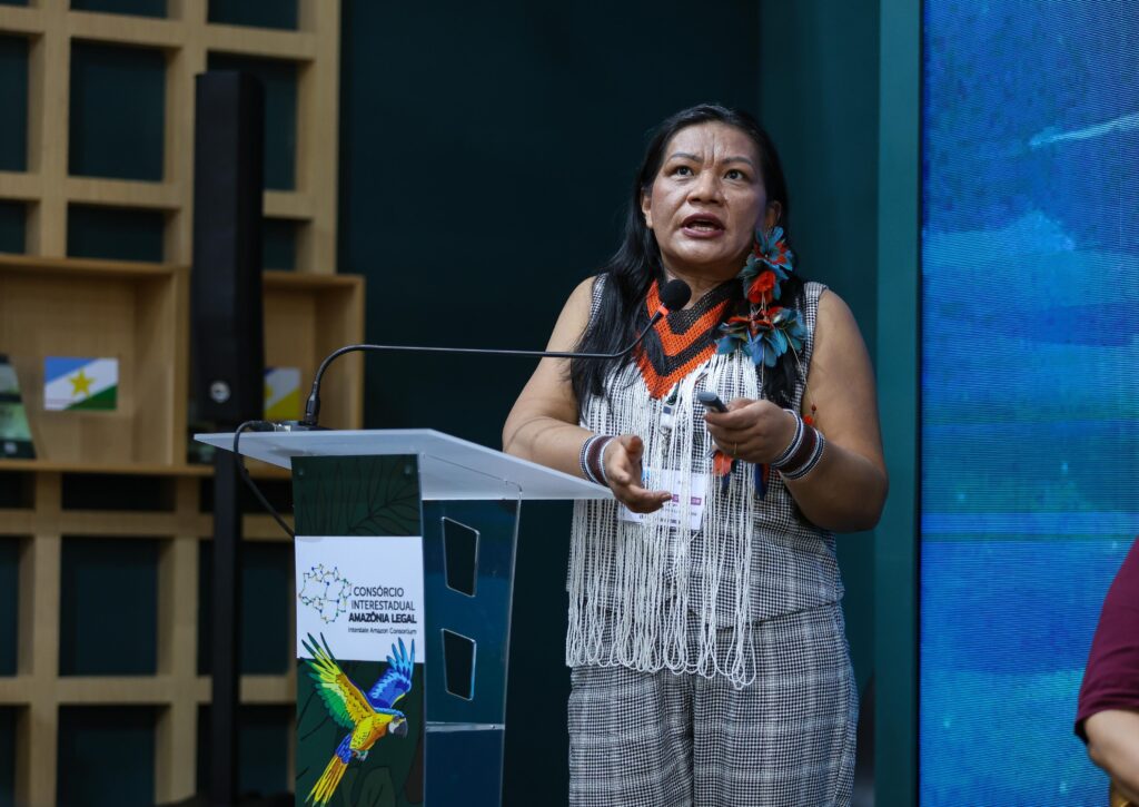 Secretária dos Povos Indígenas, Francisca Arara falou das políticas públicas implementadas no Acre. Foto: Pedro Devani/Secom