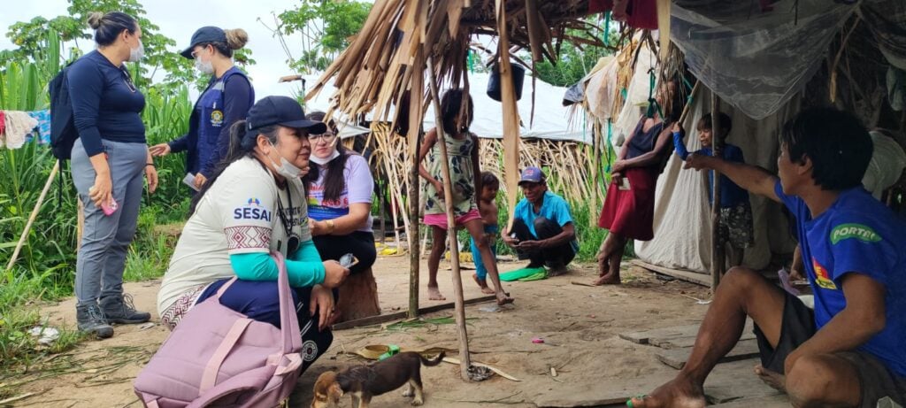 Famílias indígenas dos povos Ashaninka e Madija foram atendidas em Feijó. Foto: cedida