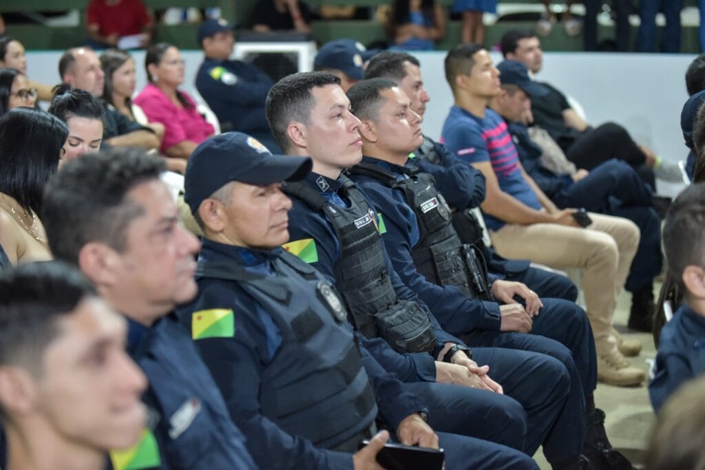 Diversos agentes da Polícia Militar do Acre (PMAC) participaram do evento. Foto: Raylanderson Frota/Secom